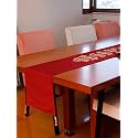 Zeba World Embroidered Table Runner with Tassels - Elegant Red Polyester Table Runner for 4 Seater / 6 Seater Dining Table - Stylish Living Room Decor Polyester Fabric Dining Living Space