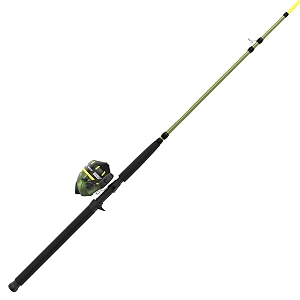 zebco big cat spincast reel and fishing rod combo 7-ft 2-pc fishing pole