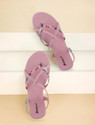 ZEBIN Women Flats Sandal Pink 5