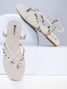 ZEBIN Women Flats Sandal White 3