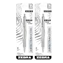 Zebra Pen ZEBRA F-701 Stainless Steel Ballpoint Retractable Pen, Black Ink, 8mm Fine Point, 2 Pack.