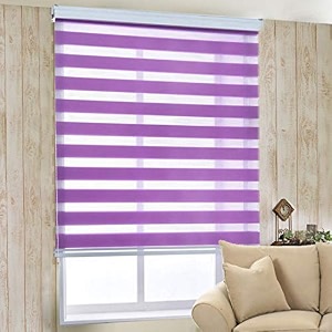 zebra blind for windows dual layer zebra roller shades light filtering sheer window treatments privacy light control for day and night color lavender w143xh200cm