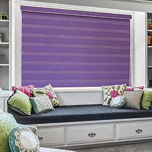 zebra blind for windows dual layer zebra roller shades light filtering sheer window treatments privacy light control for day and night color lavender w106xh200cm