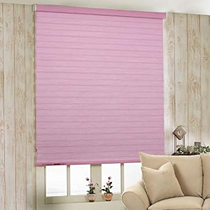 zebra blind for windows dual layer zebra roller shades light filtering sheer window treatments privacy light control for day and night color pink w144xh200cm