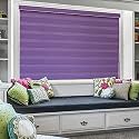 ZEBRA BLINDS Polyester Zebra Blind for Windows Dual Layer Zebra Roller Shades Light Filtering Sheer Window Treatments Privacy Light Control for Day and Night, Color Lavender, W96XH180CM