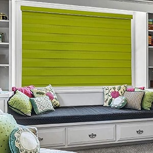 zebra blinds polyester coffee - w120xh130cm - sheer horizontal window blinds and shades for daytime and nighttime - light filtering roller shades for windows