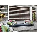 Zebra Blinds Coffee - W80XH150CM - Sheer Horizontal Window Blinds and Shades for Daytime and Nighttime - Light Filtering Roller Shades for Windows