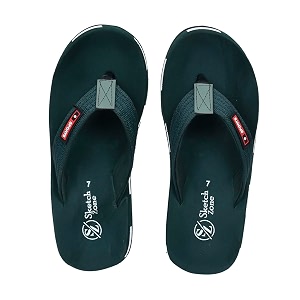 Zebra Mens Rubber Slippers Daily Use Flat