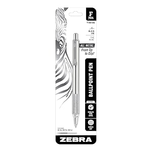 zebra pen f-701 stainless steel ballpoint retractable pen black ink fine point 1 each 29411