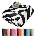 Zebra Print Blanket Full Size - Flannel Fleece Luxury Full Blanket