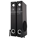 ZEBRONICS BT9500 PRO Multi Connectivity Tower Speaker with 120W Output, Bluetooth V5.0, HDMI (ARC), Optical in, AUX, USB, FM, Dual Wireless Mics, 2 x 25.4cm Subwoofer, Powerful bass, Wooden Cabinet