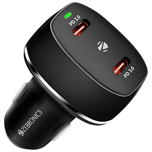 ZEBRONICS CC60 Car Charger with 60 Watts