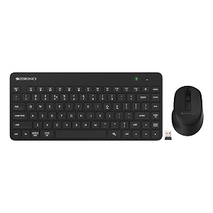 zebronics companion 201 24ghz wireless keyboard amp mouse combo 83 keys ai assist key 12 integrated multimedia keys 3 button mouse 1600 dpi high precision silent operation black