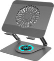 ZEBRONICS Foldable, Multi Angle Adjustment, Type C Detachable Magnetic Fan NS4000 Rotatable Metal Stand, upto 17 inch, 360� Fidget Rotation Carbon Steel Rotatable Laptop Stand with Adjustable Height Compatible with 40 - 44cm 