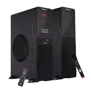zebronics btm8800 rucf 2 channel 100w tower speaker with 3 way design touch control supports bluetooth 50 aux fm usb sd wireless mic karaoke 2x 65 subwoofer powerful bass