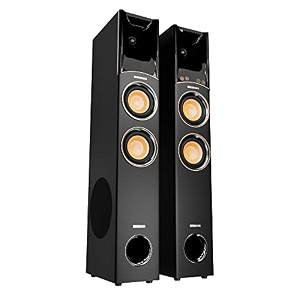 zebronics octave dolby tower speaker with 340w rms power wireless mic karaoke 8 subwoofer 3 way design hdmi arc optical bluetooth 50 led display touch panel amp remote control