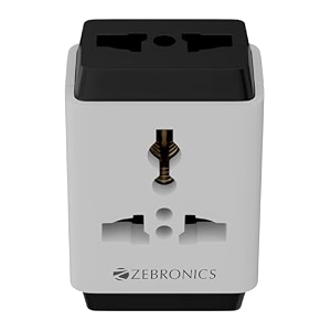 zebronics 3 pin multiplug travel adapter with universal socket  1440 watts  6 amps  compact amp durable converter plug for travel home amp office use power plug 31