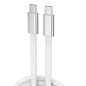 Zebronics Wattz 240CC3 Type-C to Type-C Cable, 240W PD Rapid Charging, Durable 2m Braided Flat Cable, Silicone Wraparound, Charge &amp; Sync, 480Mbps Data Transfer, Mobile/Tablet/Laptop Compatible (White)