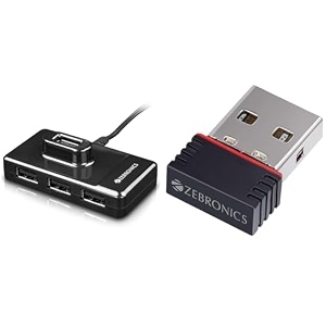 zebronics zeb-100hb 4 ports usb hub for laptop pc computers plug amp play backward compatible - bla