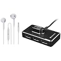 ZEBRONICS Zeb-100HB 4 Ports USB Hub for Laptop, PC Computers &amp; Zeb-Buds 30 3.5Mm Stereo Wired in Ear Earphones with Mic for Calling, Volume Control, Multifunction Button, 14Mm Drivers, Stylish Eartip