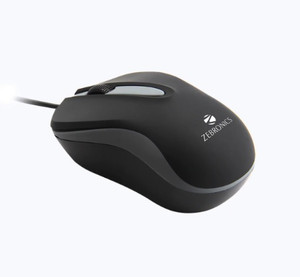 zebronics zeb- wing usb wired ambidextrous optical mouse usb 20 black red
