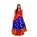 Women's Traditional Unstitched Kanjivaram Silk Lehenga Choli With Blouse Along With Duppta Half Saree