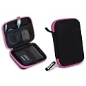 Hard Disk Case Pouch Cover for 2.5 inch HDD Cover Portable Carrying Bag for External Hard Disk case Digital Organizer Pouch with Mesh Pocket and Elastic Strap - Pink