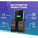 Wall Mounted Mobile Holder Storage Case for Remote with Charging Port &amp; Adjustable Viewing Angle Mobile Stand/Multi Purpose Stand - Black &amp; White (Pack of 2)