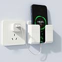 Wall Mounted Mobile Holder Storage Case for Remote with Charging Port &amp; Adjustable Viewing Angle Mobile Stand/Multi Purpose Stand - White (Pack of 1)