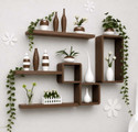 zeecoot BROWN WOODEN WALL SHELF Wooden Wall