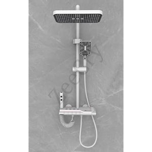 modular luxury shower panel thermostatic stainless steel for bathroom full set rainfall brass body shower piano switches body 4 function with digital temperature display tower system
