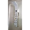 ZeeCry Multifunction Luxury Shower Panel – Stainless Steel Waterfall & Rainfall Shower, 8 Body Massage Sprays, Temperature Display, Wall-Mount, Easy Connect (White Gold)