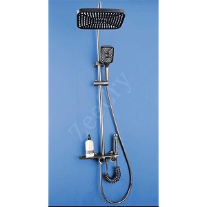 zeecry shower set rainfall modular bathroom thermostatic  4 in 1 wall mixer single lever shower set luxuryshower panelwhite color stainless steel ss304 heavy brass body