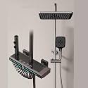 ZeeCry Modular Luxury shower panel Thermostatic for bathroom full set Rainfall Brass Body Shower Piano Switches Body 4 function with LED Light With LED Display Temperatur/Hot & Cold Shower system