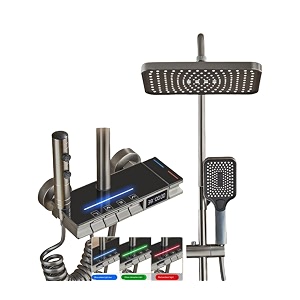 zeecry shower panel for bathroom shower set head with hose 6 in1 wall mixer single lever overhead shower panel automatically system