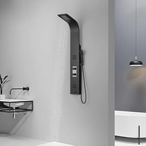 zeecry panel matte black adition thermostate system rainfall shower body massage spray handheld wall mount easy connect luxury shower panel stainless steel 304