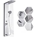ZeeCry Shower Panel Luxury System, Thermostate shower panel Tower System, Body Massage Spray Shower Temperature Display Easy Connect Chrome Finish Stainless Steel 304