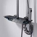 ZeeCry Thermostat Shower Panel With Luxury Piano Switches/Shower Panel 6 in One With LED Display/Overhead Shower Complete Set/for bathroom full set/Easy-to-Clean