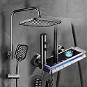 ZeeCry Thermostatic,Hand shower With Hose Single Lever Overhead Shower Panel Automatically Shower Set 5 in1 Wall Mixer Rainfall Modular Shower Panel