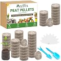ZeeDix Peat Pellets for Seed Starting, 50 Pcs 40mm Seed Starter Soil Pods