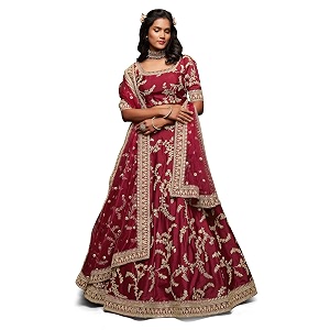 zeel clothing women39s art silk semi-stitched new lehenga choli with dupatta wedding-bridal-latest-designer-lehenga free size