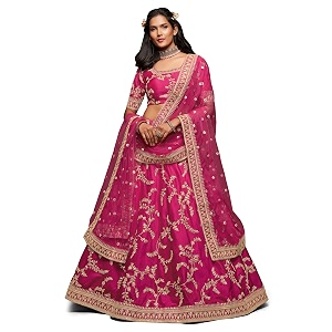 zeel clothing women39s art silk semi-stitched new lehenga choli with dupatta wedding-bridal-latest-designer-lehenga free size