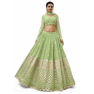 zeel clothing women39s georgette embroidered fabric sequins zari embroidered semi-stitched lehenga choli with dupatta 300-wedding-bridal--new-stylish