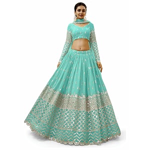 zeel clothing women39s georgette embroidered fabric sequins zari embroidered semi-stitched lehenga choli with dupatta 300-wedding-bridal--new-stylish