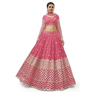zeel clothing women39s georgette embroidered fabric sequins zari embroidered semi-stitched lehenga choli with dupatta 300-wedding-bridal--new-stylish