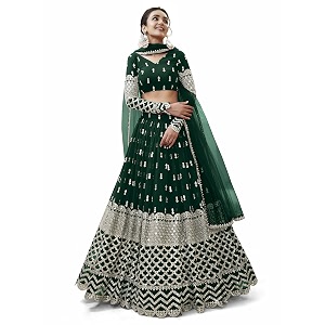 zeel clothing women39s georgette embroidered fabric sequins zari embroidered semi-stitched lehenga choli with dupatta 300-wedding-bridal--new-stylish