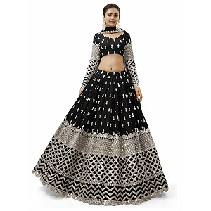 zeel clothing women39s georgette embroidered fabric sequins zari embroidered semi-stitched lehenga choli with dupatta 300-wedding-bridal--new-stylish