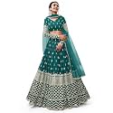 Zeel Clothing Women's Georgette Embroidered Fabric Sequins Zari Embroidered Semi-Stitched Lehenga Choli With Dupatta (300-Wedding-Bridal--New-Stylish)