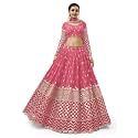 Zeel Clothing Women's Georgette Embroidered Fabric Sequins Zari Embroidered Semi-Stitched Lehenga Choli With Dupatta (300-Wedding-Bridal--New-Stylish)