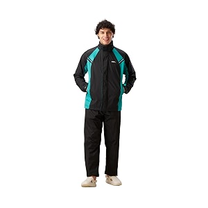 zeel rain coat for men waterproof for bike riders with adjustable hood along with inner pocketswaterproof raincoat with polyester jacketpants and waterproof drawstring bag js508_ejs511